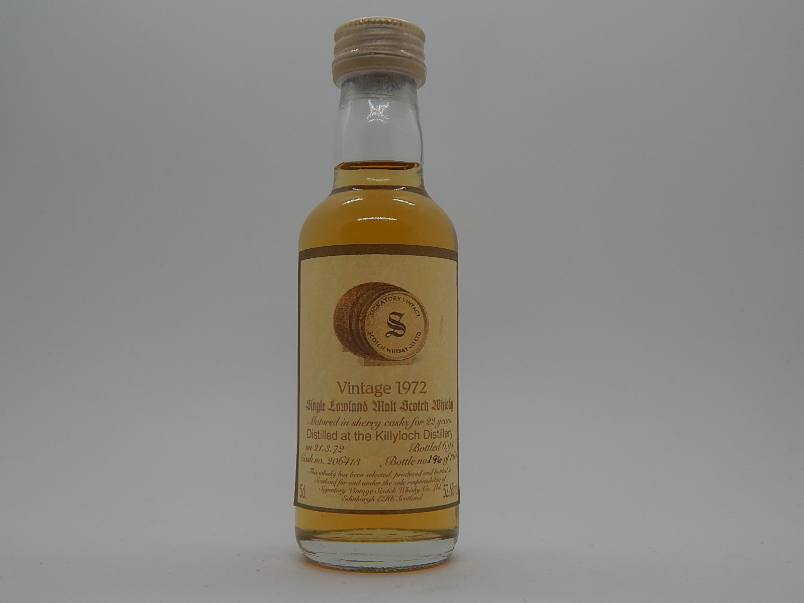 KILLYLOCH SLMSW 22yo 1972-1994 "Signatory" 5cl 52,6%vol 96/360